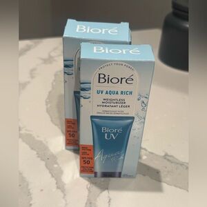 NIB 2 Biore UV Aqua Rich Sunscreen New